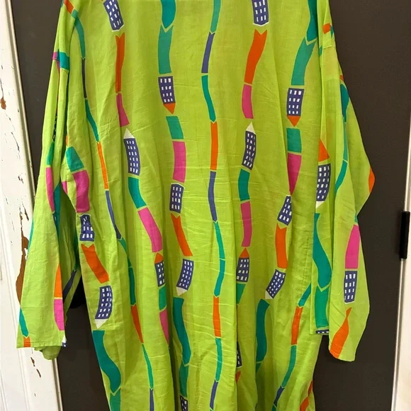 NWOT Gudrun Sjoden Green Multicolor Tunic - Picture 4 of 4